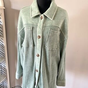 Maurices Light Green Shacket